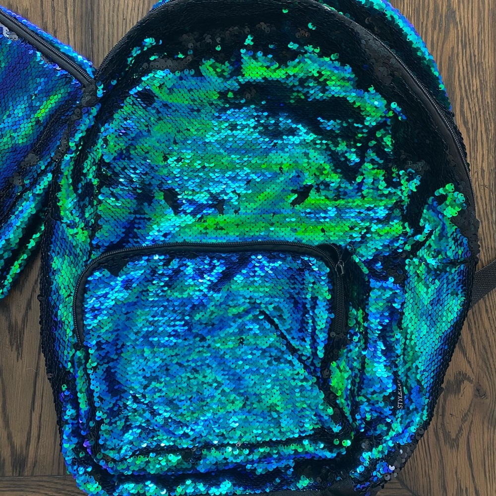 mermaid sequence backpack with lunchbox